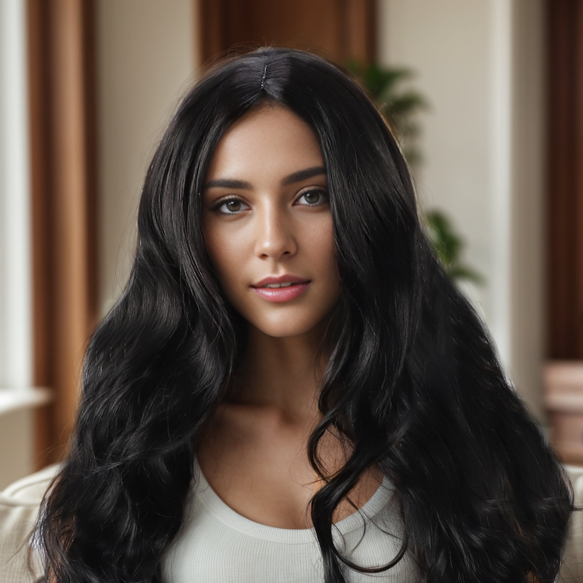 Unique Bargains 1 Pc Big Curly Long Hair Hair Wig High Temperature Fiber 32in Human Wig Black for Women