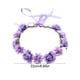 thumbnail image 3 of Anillo Decorativo De Plástico Para El Cabello Corona de rosas moradas con flores artificiales y hojas verdes para festivales (1 unidad) JASKFLY, 3 of 8