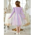 thumbnail image 3 of Oudiya Toddler Tutu Dresses Girls Long Sleeve Ruffle Fall Winter Holiday Star Sequin Tulle Dress 2-6Y, 3 of 7