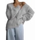 thumbnail image 2 of Cárdigan de Mujer, Suéter de Larga, Cárdigan con Botones y Cuello en V, Prenda de Punto de Moda. Gris S, 2 of 10