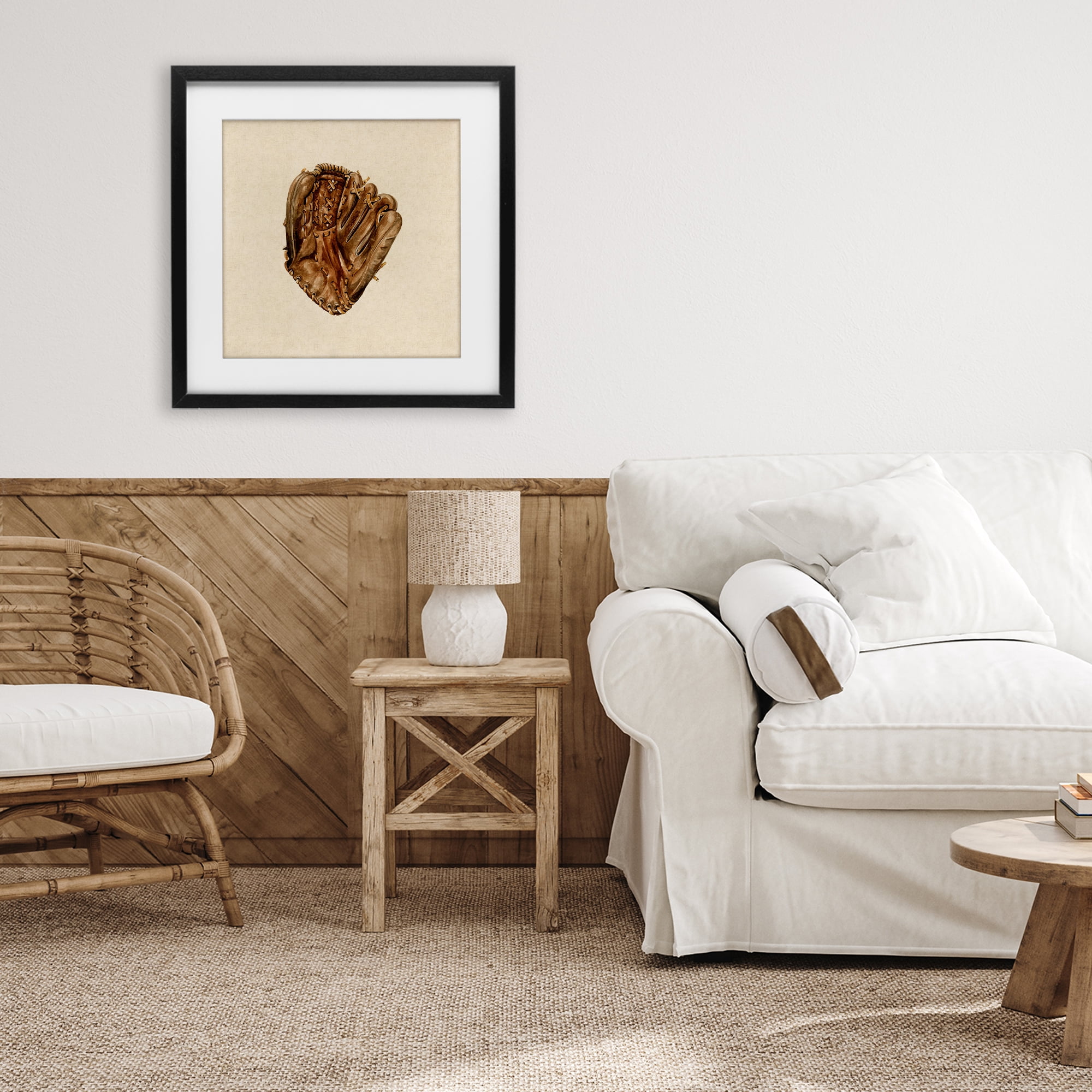 Stupell Industries All Star Baseball Glove Black Framed Print Under Glass, design by Bethany Sandoval