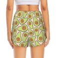 thumbnail image 4 of Xecao's Cute Avocado for a double-layer running short for women, perfect for gym, tennis, and more, featuring a convenient pocket., 4 of 9