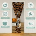 thumbnail image 2 of Tiger Door Curtain 34"W X 80"L,Tiger Leopard Print Blackout Curtain,Safair Animal Door Drape,Wildlife Room Divider Curtain,Black Brown Closet Curtain, 2 of 5