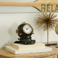 thumbnail image 2 of DecMode Black Brass Metal Diver helmet Decorative Clock, 8" x 7" x 8", 2 of 5