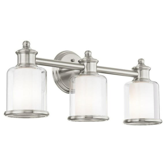 3 Light Bathroom Light in Traditional Style 23.5 inches Wide By 9 inches High-Brushed Nickel Finish Bailey Street Home 218-Bel-2120420