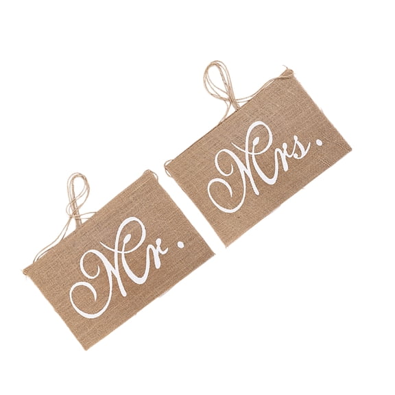 SKISUNO Wedding Aisle Decor Chocolate Burlap 2Pcs 14.2*9*0.08In
