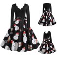 thumbnail image 3 of Vestidos para mujer Vestidos de otoño Cuello en V Manga larga Vestido de fiesta de Navidad Vestido vintage para mujer Odeerbi  ODB-5, 3 of 8