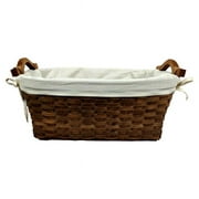 Wald Imports 8405-BRN 16.5 in. Brown Woodchip Basket with Cotton Liner