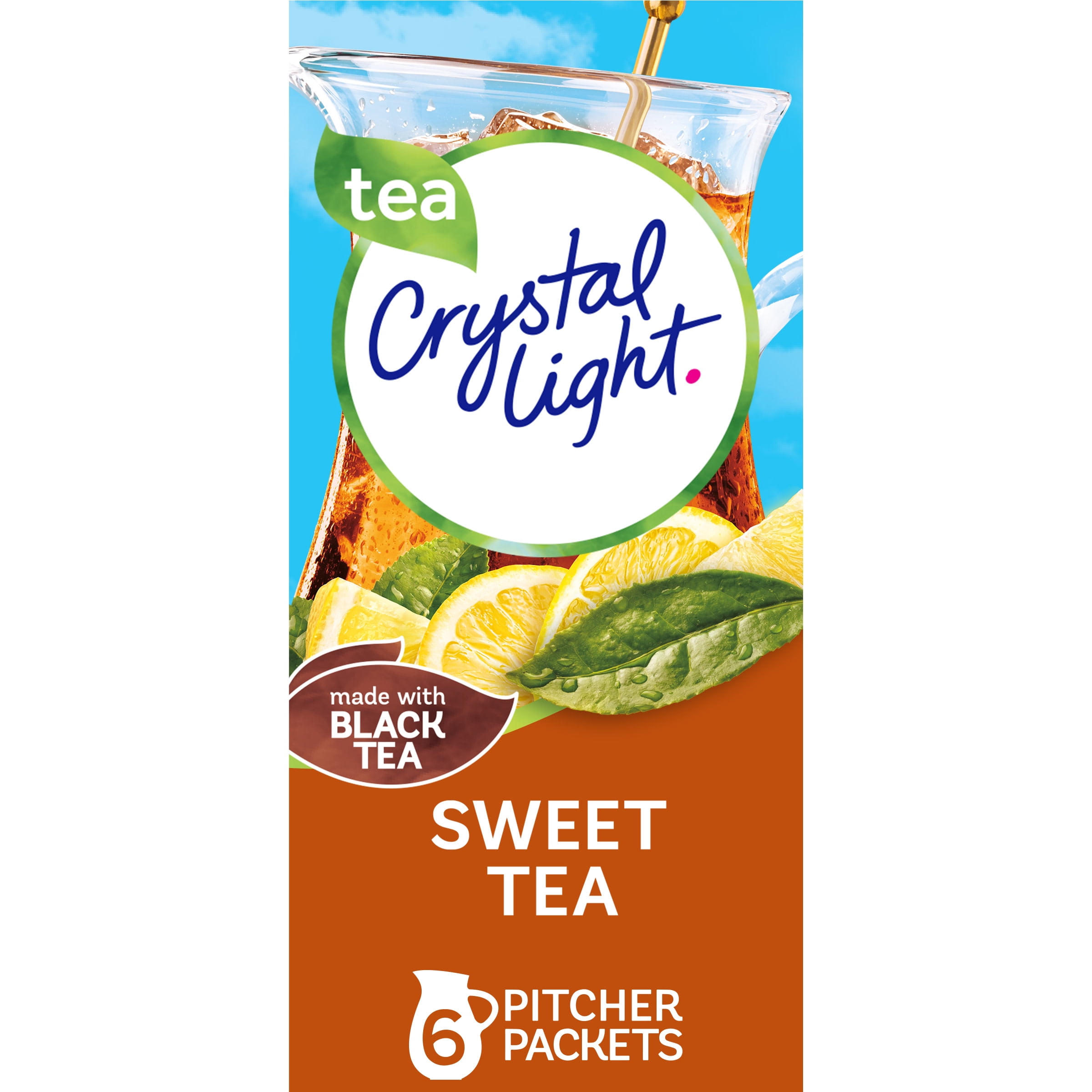 Crystal Light Sweet Tea Sugar Free Drink Mix, 6 ct Pitcher Packets
