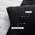 thumbnail image 4 of Mainstays Corduroy Pillow Sham, King, Black, 1 Pack, 4 of 8