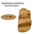 thumbnail image 2 of VICT POPU Womens Sandals Adjustable Double Buckle Strap Waterproof EVA Flat Slides，Light Brown，Sizes 6, 2 of 6
