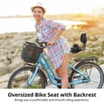 thumbnail image 2 of Oversized Bike Seat with Backrest, Breathable Bicycle Saddle with Back Support, Wide Bike Padded PU Cushion Seat, Universal Saddle Replacement for Tricycle, Height Adjustable, 2 of 6