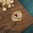 thumbnail image 7 of HOOUN White Natural Jade Flower Rings 18K Gold Plated Adjustable Ring Real Jewelry, 7 of 7