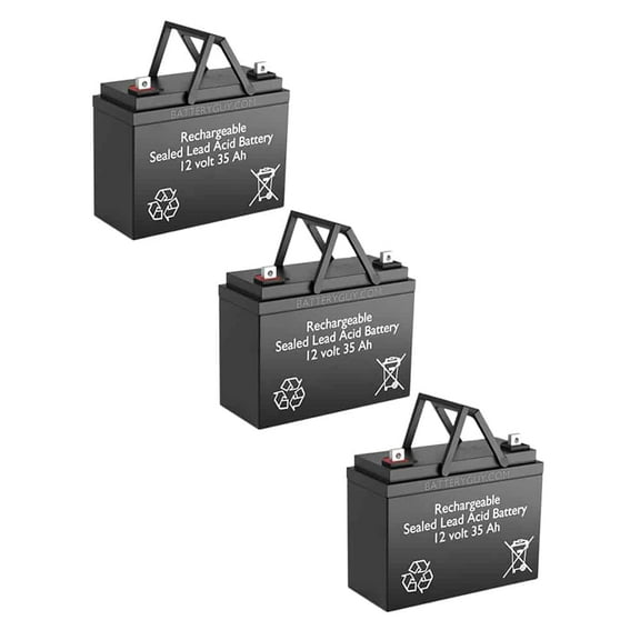 BatteryGuy GC12V45BS replacement 12V 35Ah battery - BatteryGuy brand equivalent (Qty of 3)