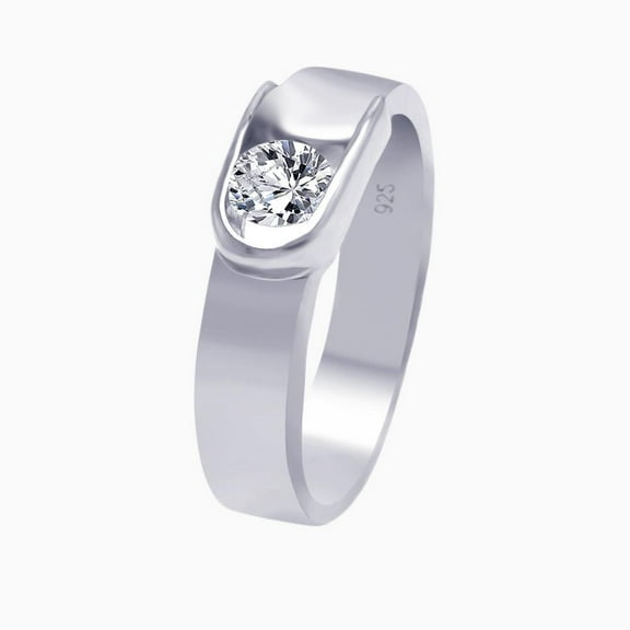Sterling Silver 925 Rhodium Plated Belt Buckle Ring Band White Cubic Zirconia Jewelry Female Size 6