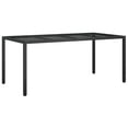 thumbnail image 5 of vidaXL 7 Piece Garden Dining Set with Cushions Black Poly Rattan, 5 of 5