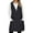 Black, variant on Womens Long Puffer Vest Fall Winter Trendy Zip Up Sleeveless Coat Down Jacket Quilted Hooded Warm Outerwear
