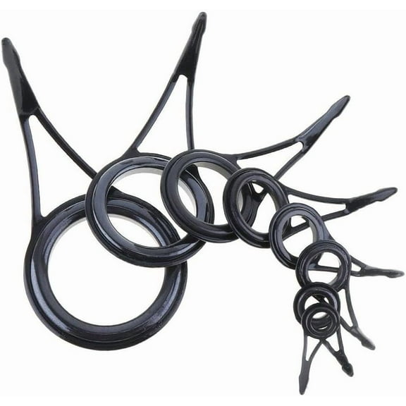 8 Pcs 8 Size Stainless Steel O Ring Fishing Tackle Replacement, Ceramic Rod Guide Ring, Guide Eyelet Repair Kit Fishing Rod Repair Kit Fishing