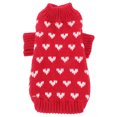 thumbnail image 1 of KAKOWELY Suéter de punto para perros pequeños, ropa para perros pequeños, suéter con estampado de corazones para cachorros, suéter de punto para perros pequeños (talla XS), 1 of 5