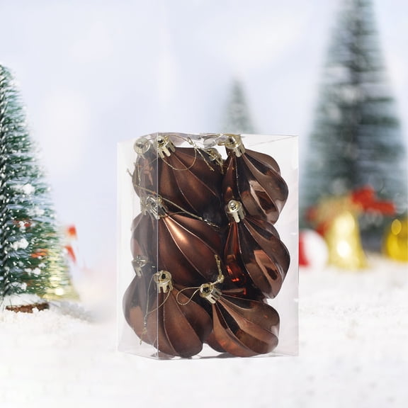 Fiudx Adornos Navideños con Forma de Palomitas de Maíz, Diseño de Plástico Galvanizado, 12 Piezas para Colgar En El Árbol, Estilo Melocotón Único, Decoración Navideña para Interiores y Exteriores, Am