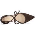 thumbnail image 4 of Zapatos de Tacón Grueso Allegra K Vestir Punta Puntiaguda Corbata de Tobillo Café 36, 4 of 6