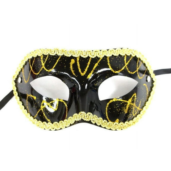 Black Gold Mardi Gras Masquerade Party Value Mask