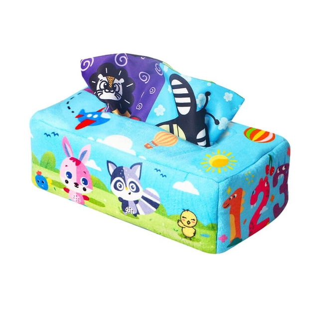 Juguete de pañuelos de papel para bebés. Juguete de pañuelos de papel para bebés. Aprendizaje por simulación. Entrenamiento de la motricidad fina.