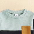 thumbnail image 4 of HCNTES Toddler Baby Boy Clothes 9 12 18 24 Month 2T 3T Fall Winter Outfit Waffle Knit Contrast Color Long Sleeve Sweatshirt Elastic Waist Pants Sets 2pcs, 4 of 6
