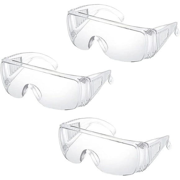 3pcs Protective Glasses Anti-Fog Lab Goggles Clear Safety Goggles for Eye Protection