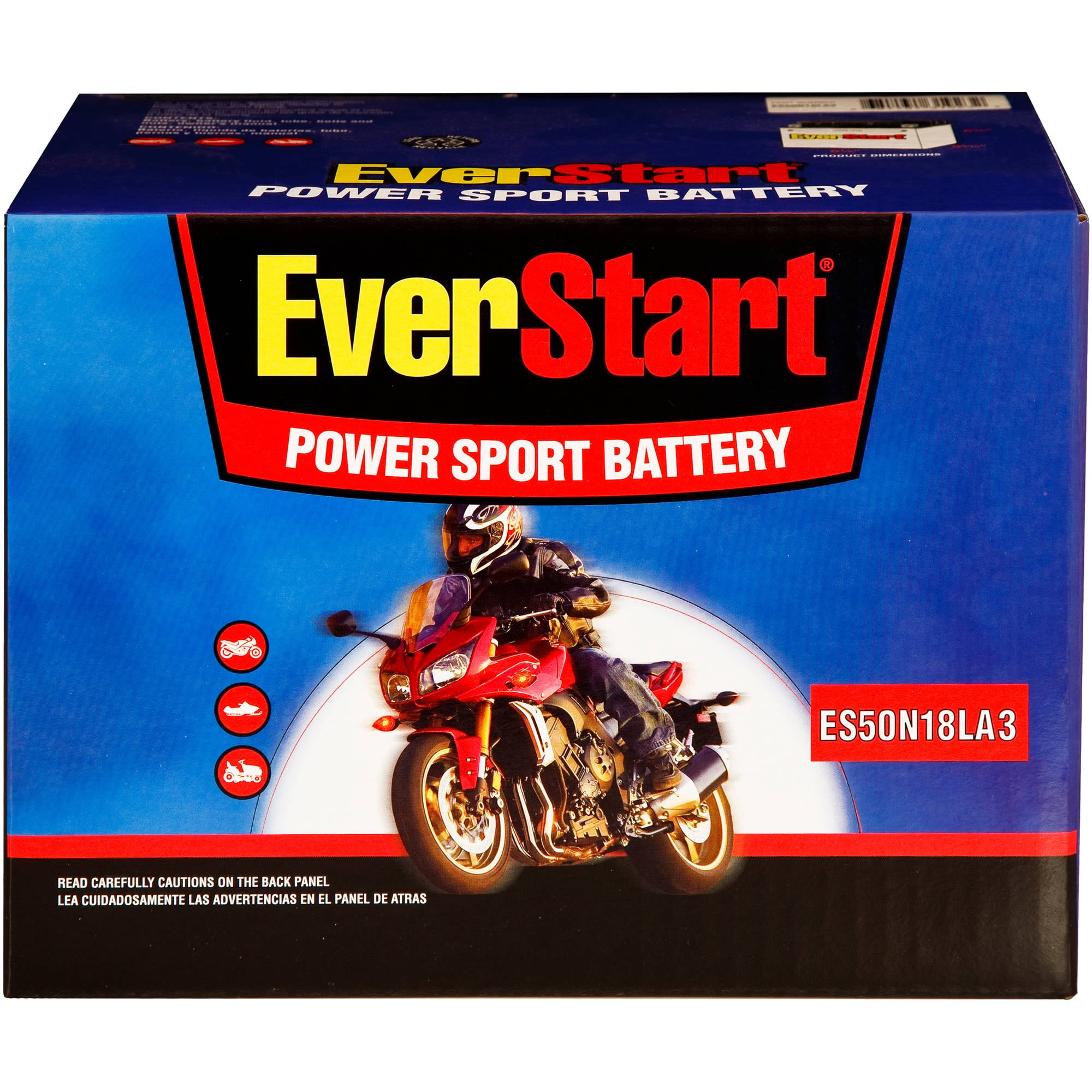 EverStart Lead Acid PowerSport Battery, Group Size ES50N18LA3 (12V/260