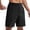 Black, variant on Mens Workout Training Shorts, High Stretch Fabric with Elastic Waist and Flexible Side Slit Detail Black XXXL