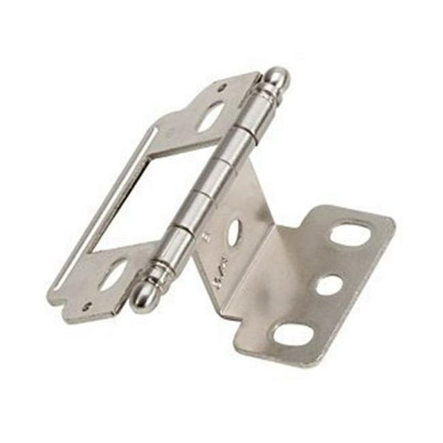 Amerock CM3180TBG9 Sterling Nickel Functional Partial Wrap Full Inset Hinges for .75 in. Thick Doors with Ball Tip
