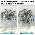 thumbnail image 5 of Ceiling Bike Storage Racks for Garage, Indoor Bike Storage Hanger with Adjustable Bike Hooks for 4 to 8 Bikes, 5 of 7
