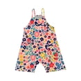 thumbnail image 2 of FAHXNVB Girls Summer Romper Sleeveless V Neck Graphic Print Jumpsuit Short Outfits with Pocket One Piece Casual Fashion Clothes 5-14 Years, 2 of 4