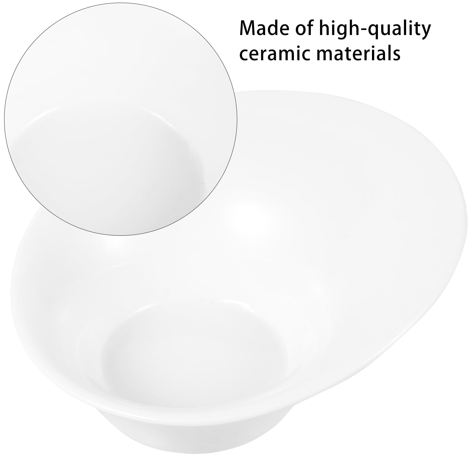 ULTNICE White Ceramic Bowl for Home Use Safe and Odorless with Material 8 Inches
