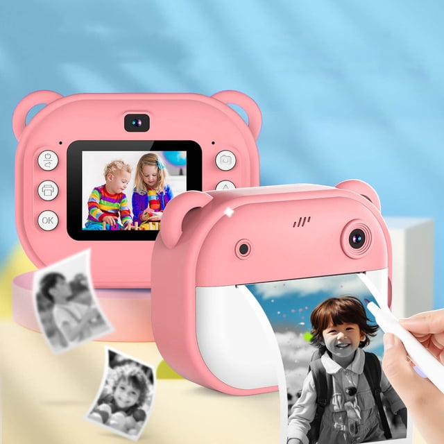 Birdeem Instant Print Camera,Digital Camera with Printer,2.4" Screen Portable Thermal Photo Printer with Dual Lens,Video Recording,Auto Focus,Gift for Beginners,Includes 2 Rolls Printing Paper
