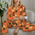 thumbnail image 6 of Pofeuu Ramen Noodle Soup Print Womens Pajamas Set Long Sleeve Sleepwear Button Down Nightwear Soft Pj Lounge Sets Button Down Pajamas Women-, 6 of 7