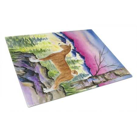 

Carolines Treasures SS8371LCB Basenji Glass Cutting Board Large 12H x 16W multicolor