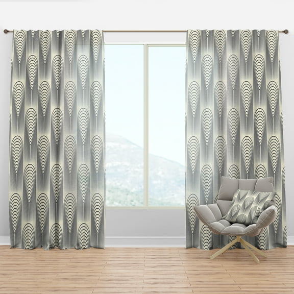 Designart 'Scandinavian Pattern II' Mid-Century Modern Curtain Panel