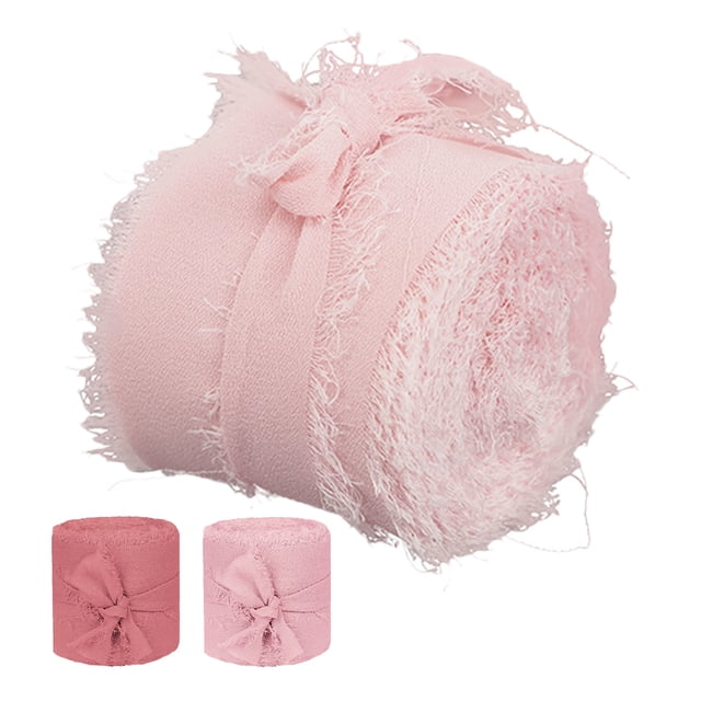 WHAMVOX 3 Rolls Organza Flower Trim Decorative Invitation Ribbon For Cake Decorations Elegant Feel