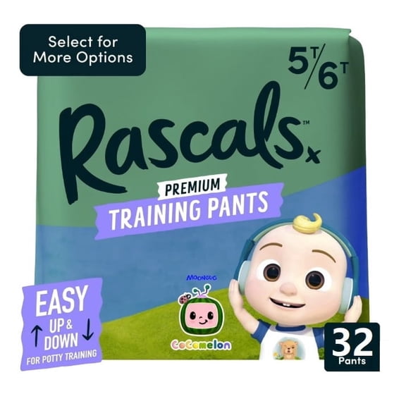 Rascals Premium CoComelon Absorbent Potty Training Pants 5T-6T, 32 Count