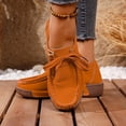 thumbnail image 6 of AUDeals Women’s Round Toe Wedge Loafers Work Shoes Non Slip Suede Platform Sneakers Arch Support Driving Dress Shoes (Orange, 6.5), 6 of 8