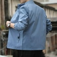 thumbnail image 5 of Mens Jacket Coat Fashion Leisure Square Thin Blouse Baseball Top Straight Jacket,Blue,XL, 5 of 9