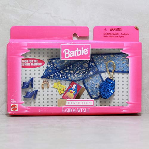 Barbie Doll Fashion Avenue #20963 Accessories Blue Scarf Shoes & More - Walmart.com