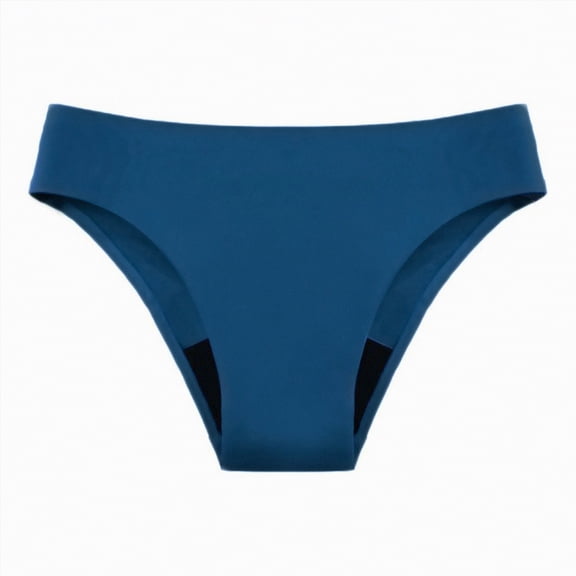 mgoYE Period Swimwear Leakproof Bikini Brief Bottoms Waterproof Menstrual Swim Bottoms for Teens, Women(Blue,L)