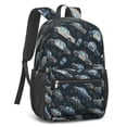 thumbnail image 2 of Police and Radio Black Pattern 17" School Backpacks for Teens,Waterproof Oxford Fabric,S-Shape Padded Straps for School,Travel,Hiking,Camping, 2 of 6