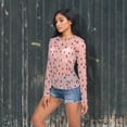 thumbnail image 6 of Ice Silk Mesh Long Sleeve Top Cooling Comfort Women's Crewneck Mesh Tops Casual Shirt Strawberry and Flower Medium, 6 of 6