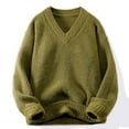 thumbnail image 2 of hotojiny Men's Knit Sweater Comfortable Soft V-Neck Fall Top Big and Tall Mens Solid Color Loose Fit Fashion Pullover, 2 of 6