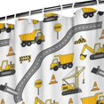 thumbnail image 3 of Cartoon Construction Vehicles Roads White Pattern Shower Curtain 72"x72" ,Bathroom Decorative Shower Curtains Set with 12 Hooks,Modern Waterproof Washable Shower Curtain, 3 of 6