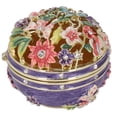 thumbnail image 2 of Trinket Boxes, Enamel Jewelry Box Exquisite Workmanship Exquisite Detail Carved Flowers  For Desktops, 2 of 8
